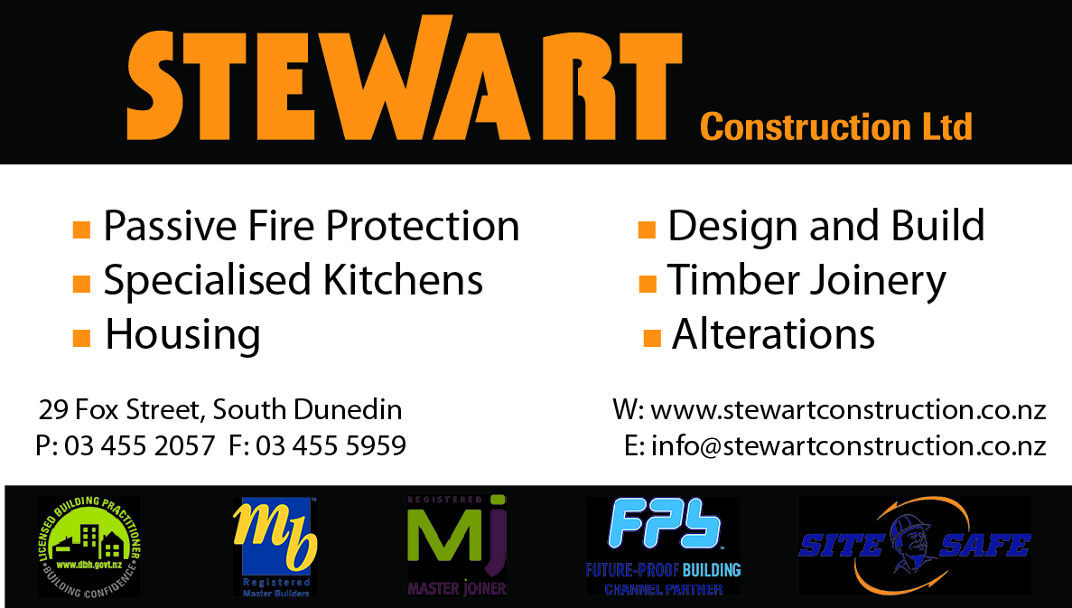 Stewart Construction advertises in The Rock and remodelled the vicarage kitchen and bathrooms. They can do your building and cabinetry too.
